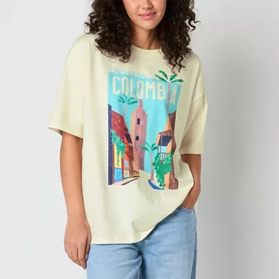 Ripple Junction Juniors Cartagena Colombia Oversized Tee Girls Crew Neck Short Sleeve Graphic T-Shirt