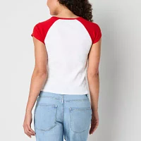 Ripple Junction Juniors Cholula Raglan Semi Fit Cropped Tee Girls Crew Neck Short Sleeve Graphic T-Shirt