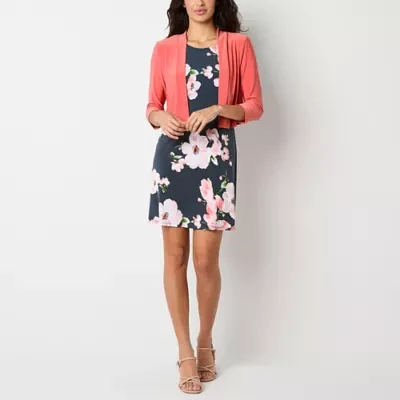 Perceptions Womens Floral Jacket Dress