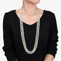 Womens White Cultured Freshwater Pearl Strand Necklace