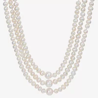 Womens White Cultured Freshwater Pearl Strand Necklace