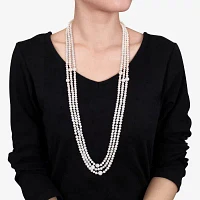 Womens White Cultured Freshwater Pearl Strand Necklace