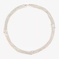 Womens White Cultured Freshwater Pearl Strand Necklace