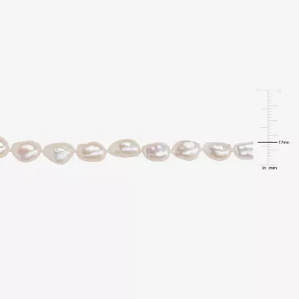 Womens White Cultured Freshwater Pearl Strand Necklace