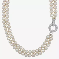 Womens White 17 Inch Strand Necklace
