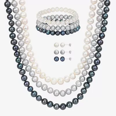 White Cultured Freshwater Pearl Sterling Silver 7-pc. Jewelry Set