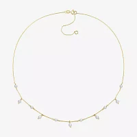 Womens White Cultured Freshwater Pearl 10K Gold Pendant Necklace