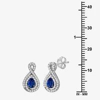 Womens Pear-cut Gemstone & 1/4 CT. T.W. Natural Diamond 10K Gold Drop Earrings