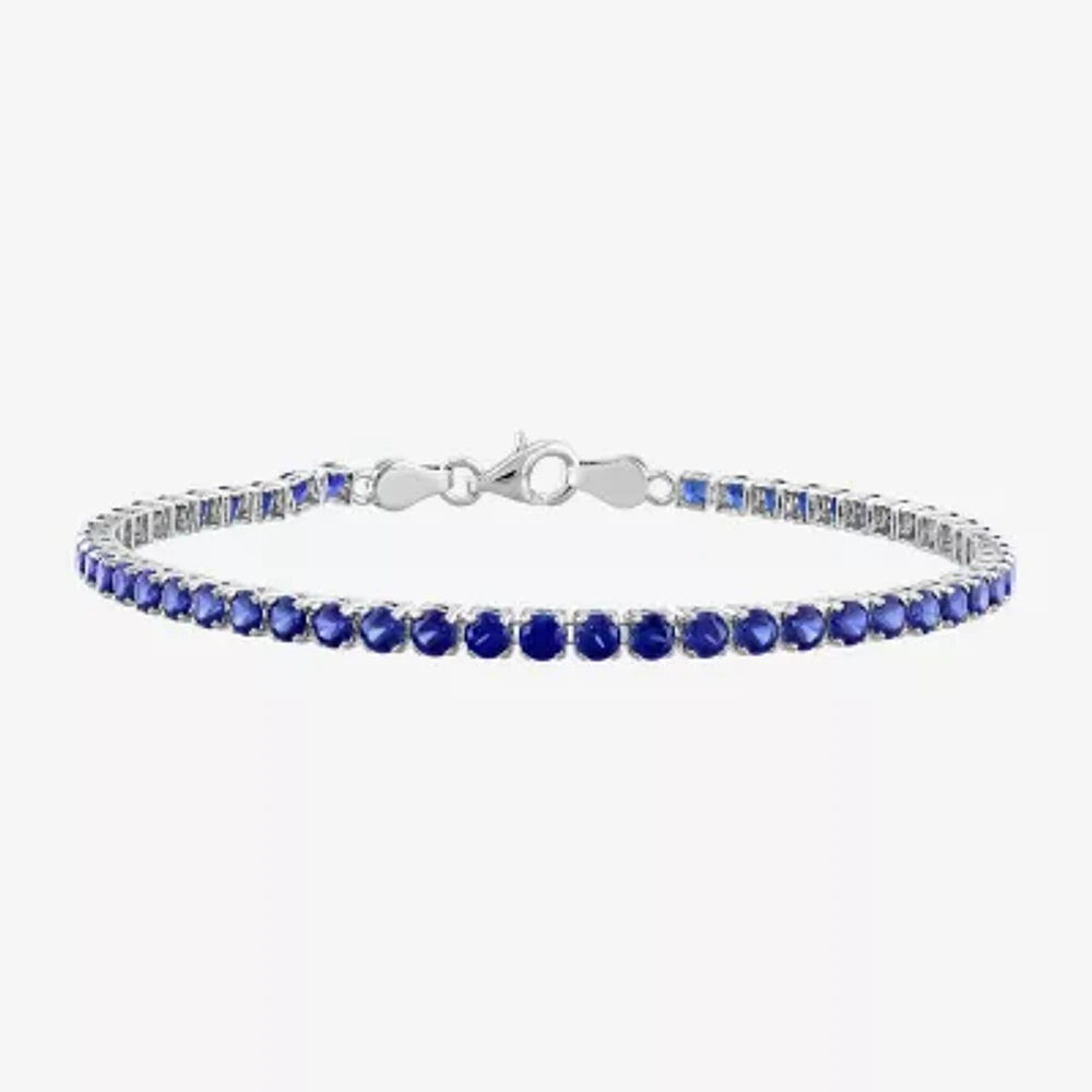 Gemstone Sterling Silver 7.25 Inch Tennis Bracelet