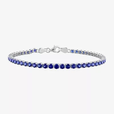Gemstone Sterling Silver 7.25 Inch Tennis Bracelet