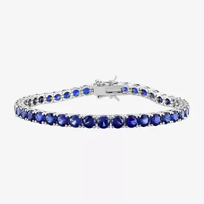 Gemstone Sterling Silver 7.25 Inch Tennis Bracelet
