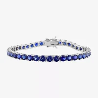 Gemstone Sterling Silver 7.25 Inch Tennis Bracelet