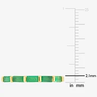 Womens Genuine Green Emerald 10K Gold 5-Stone Band
