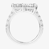 Signature By Modern Bride (G-H / Si1-Si2) Womens 4 3/8 Ct. T.W. Lab Grown White Diamond 14K Gold Oval Side Stone Engagement Ring