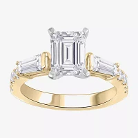 Signature By Modern Bride (G-H / Si1-Si2) Womens 2 3/4 CT. T.W. Lab Grown White Diamond 14K Gold Side Stone Engagement Ring