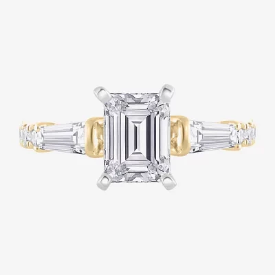 Signature By Modern Bride (G-H / Si1-Si2) Womens 2 3/4 CT. T.W. Lab Grown White Diamond 14K Gold Side Stone Engagement Ring