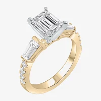 Signature By Modern Bride (G-H / Si1-Si2) Womens 2 3/4 CT. T.W. Lab Grown White Diamond 14K Gold Side Stone Engagement Ring