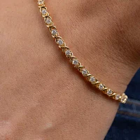 (H / I1) 2 CT. T.W. Lab Grown White Diamond 14K Gold Over Silver 7.25 Inch Tennis Bracelet