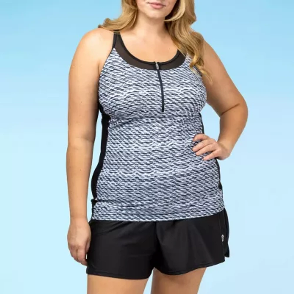 Free Country Waves Tankini Swimsuit Top Plus