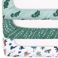 The Peanutshell Green Dino 3-pc. Playard Sheet