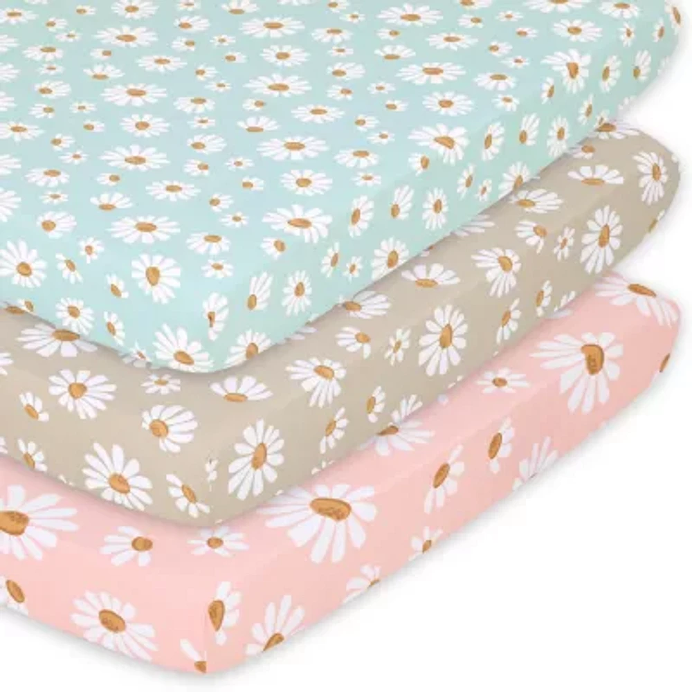 The Peanutshell Daisy Dreams 3-pc. Playard Sheet