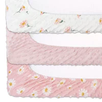 The Peanutshell Blush Daisy 3-pc. Changing Pad Cover