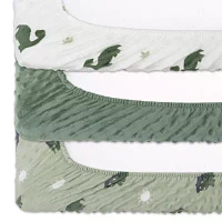 The Peanutshell Green Dino 3-pc. Changing Pad Cover