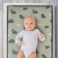 The Peanutshell Green Dino 3-pc. Changing Pad Cover