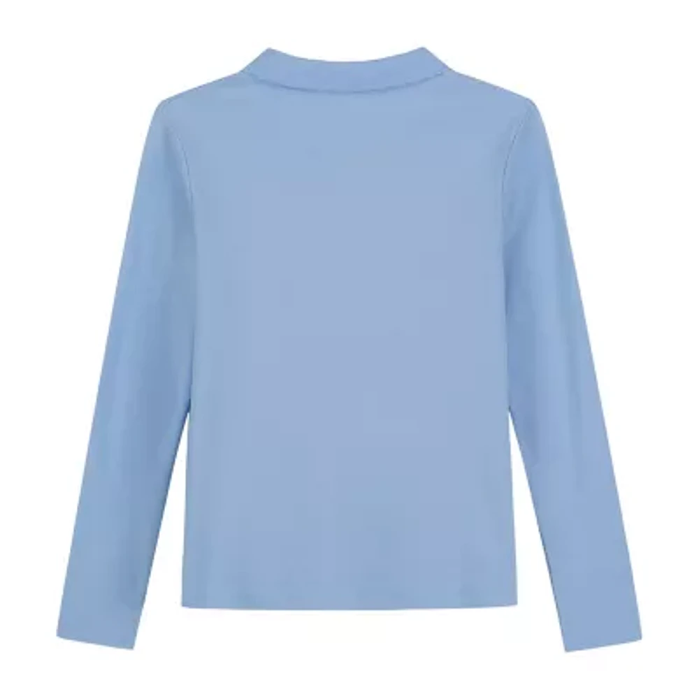 IZOD Little & Big Girls Stretch Fabric Long Sleeve Polo Shirt