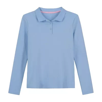 IZOD Little & Big Girls Stretch Fabric Long Sleeve Polo Shirt