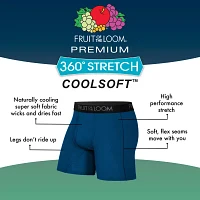 Fruit of the Loom 360 Stretch Coolsoft Mens 4 Pack Boxer Briefs