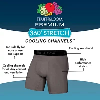 Fruit of the Loom 360 Stretch Cooling Channels Mens 4 Pack Boxer Briefs