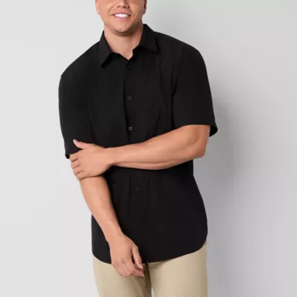 Stylus Big and Tall Mens Regular Fit Short Sleeve Button-Down Shirt