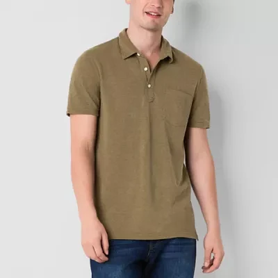mutual weave Mens Regular Fit Short Sleeve Pocket Polo Shirt