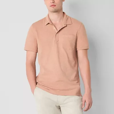 mutual weave Mens Regular Fit Short Sleeve Pocket Polo Shirt