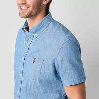 U.S. Polo Assn. Chambray Mens Classic Fit Short Sleeve Button-Down Shirt