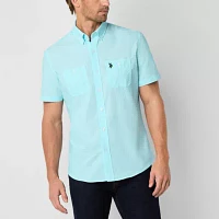 U.S. Polo Assn. Stretch Two Pocket Mens Classic Fit Short Sleeve Button-Down Shirt