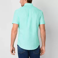 U.S. Polo Assn. Stretch Two Pocket Mens Classic Fit Short Sleeve Button-Down Shirt