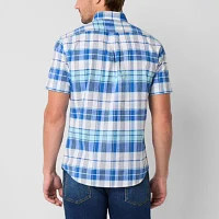 U.S. Polo Assn. Stretch Slub Mens Classic Fit Short Sleeve Button-Down Shirt
