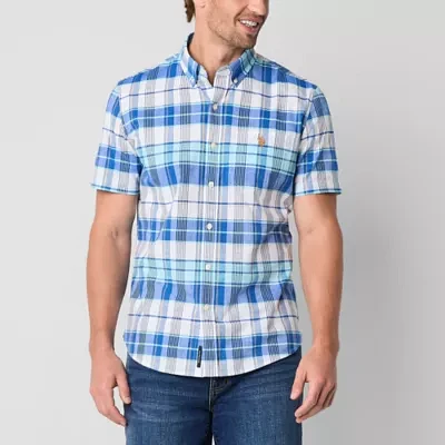 U.S. Polo Assn. Stretch Slub Mens Classic Fit Short Sleeve Button-Down Shirt