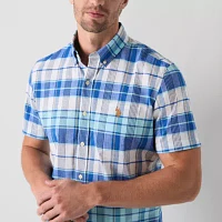 U.S. Polo Assn. Stretch Slub Mens Classic Fit Short Sleeve Button-Down Shirt