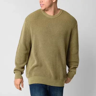 Arizona Big and Tall Mens Crew Neck Long Sleeve Pullover Sweater