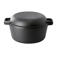 MegaChef Cast Iron 2-In-1 Dutch Oven and Skillet