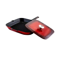MegaChef Enameled Cast Iron 10.25" Square Grill Pan