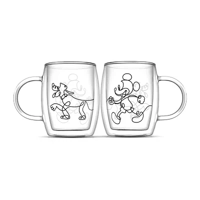 Joyjolt Mickey And Pluto Aroma 2-pc. Mickey and Friends Cappuccino Cup