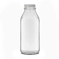 Joyjolt Glass Milk Bottles With Silicone Pour Lid Beverage Dispenser