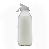 Joyjolt Glass Milk Bottles With Silicone Pour Lid Beverage Dispenser