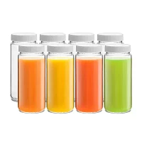 Joyjolt Glass Juice Bottles With Lids (White) 8-pc. Water Bottle