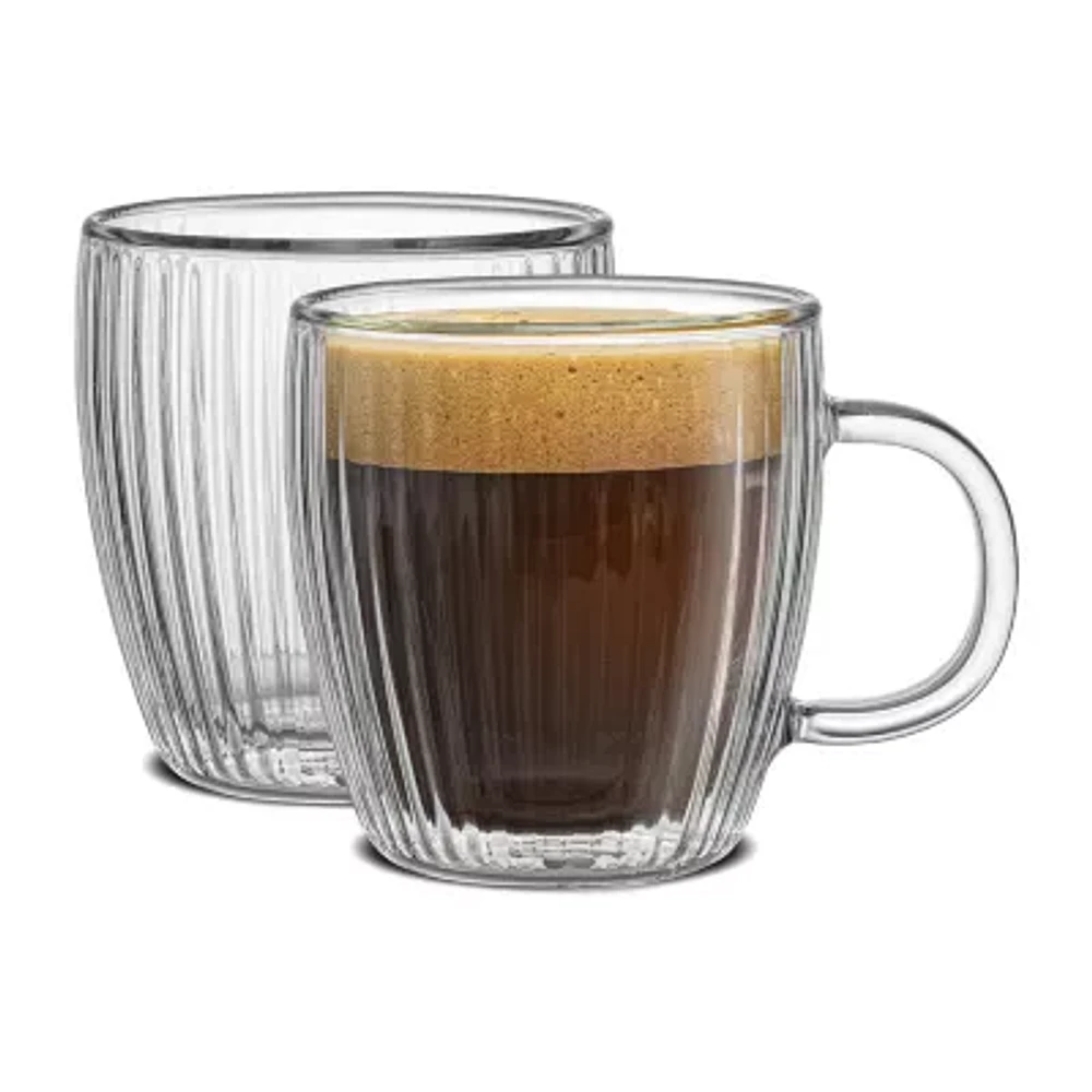 Joyjolt Fluted Savor Double Wall 5.4oz Set Espresso Cup