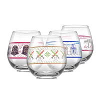 Joyjolt Star Wars Ugly Sweater Stemless Glass Drinkware Set